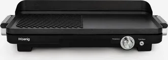H.Koenig Grx330 - Plancha De Doble Zona - 50x25cm - 1800w - Revestimiento Antiadherente - Funci&oacute;n Turbo Zona De Parrilla - Termostato Ajustable - Hkoenig