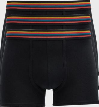 Paul Smith Mens 3-Pack Striped Waistband Trunks