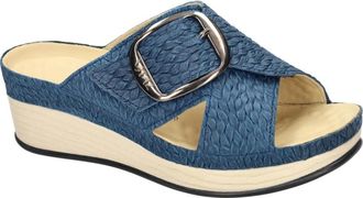 Vital Schoenen, Dames, Blauw, 39 EU, Leer, Lara Wedge