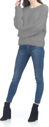 Papillon Lurex Infused Fuzzy Sweater In Grey