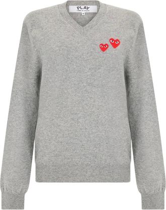 Comme Des Gar&ccedil;ons Sweater met V-hals - Heren - Truien - Grijs - Maat: M Wol