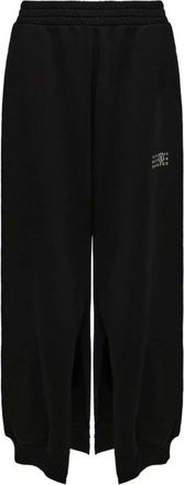 Maison Margiela Broeken, Dames, Zwart, XS, Zwarte broek met handtekeningnummers motief