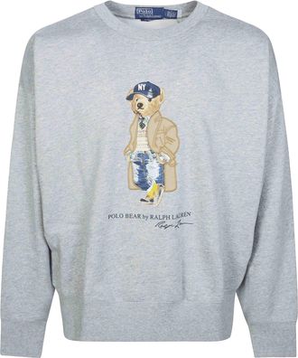 Polo Ralph Lauren Light Grey Bear Graphic Knit Sweatshirt