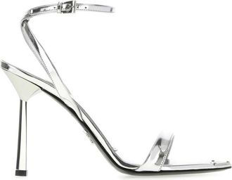 Prada Silver Leather Heels