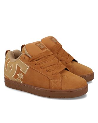 DC Sneaker DC SHOES Court Graffik, Herren, Gr. 10,5 (44), braun (braun, gum), 57.05% Leder, 28.2% Synthetikmaterial, 13.87% Polyester, 0.88% Textil, Schu