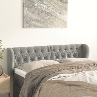 vidaXL Cabecero De Terciopelo Gris Claro 163x23x78/88 Cm Vidaxl
