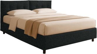 Dmora Letto Matrimoniale Derby, Sfoderabile, Contenitore Made in Italy, Grigio Scuro