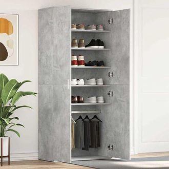 vidaXL Mobile per scarpe Grigio 80 x 39 x 180 cm Legno multistrato - Vidaxl