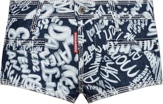 Dsquared2 Denim Shorts - Dames - Denim shorts - Blauw - XS - Denim - Korte Broeken