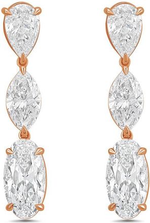 Diana M. Jewels 14kt Rose Gold 8cts Lab Grown Multi-shaped diamond Drop Earrings