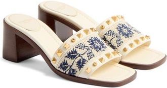 Valentino Garavani County Slide Sandal in Ivory/Multi at Nordstrom, Size 11.5Us