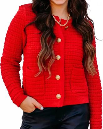 Dear John Denim Cambria Novelty Cardigan Sweater In Salsa