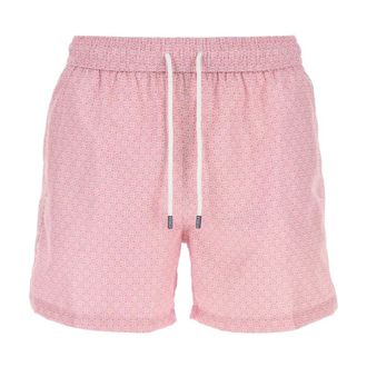 Fedeli Beachwear, male, Pink, Size: 2XL Printed Polyester Swimming Shorts