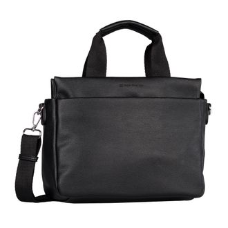 Tom Tailor Shopper TOM TAILOR Rella, Damen, Gr. B/H/T: 30cm x 21cm x 13cm, schwarz, Polyurethan, clean, gepflegt, unifarben, Taschen Shopper, aus fein genarbtem 