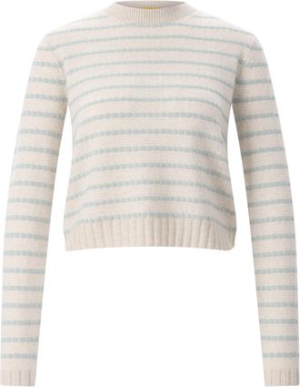 Guest In Residence All-Over Striped Cashmere Sweater With Ribbed Cuffs