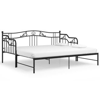 Berkfield Home Pull-out Sofa Bed Frame Black Metal 90x200 cm