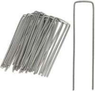 OEM Paquete De 50 Anclajes De Suelo De Acero Galvanizado - Para Tela Antihierbas, Tela No Tejida Para Jard&iacute;n, Cercas, Jard&iacute;n (50 X 15 Mm - &Oslash; 3 Mm)