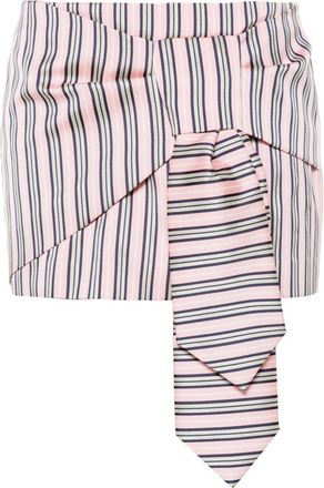 Dsquared2 tie-knot striped mini skirt - women - Cotton/Polyester/Polyamide/Polyester - 40 - Pink