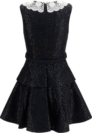 Self Portrait Womens Sequin Boucl&eacute; Dress Black