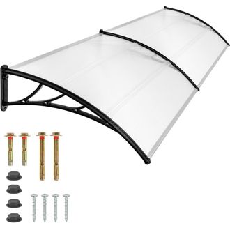 TecTake Marquesina arqueada para puerta 120 x 93 cm, transparente
