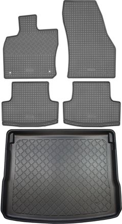 OEM Seat Ateca Suv (5 Puertas) Desde Septiembre De 2016. Juego: Alfombrillas De Goma Para Coche + Alfombrilla Para Maletero