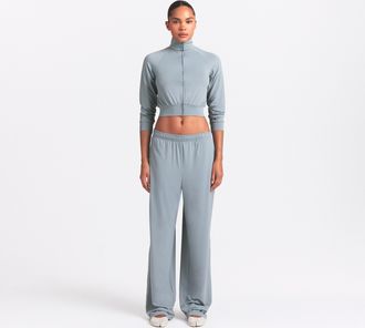 Nike Womens SKIMS Airy Wide-Leg Pants in Blue | PTPNT9505W-PCF