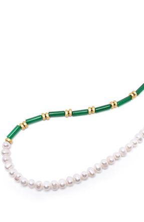 Nialaya Pearl Choker in Green Jade at Nordstrom
