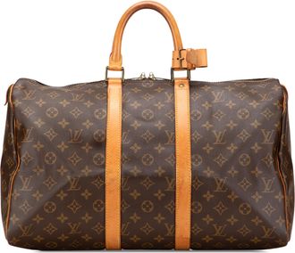 Louis Vuitton Coated Canvas Monogram Keepall 45