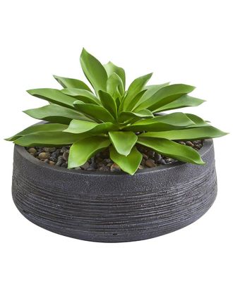 Nearly Natural Large Succulent Artificial Plant in Decorative Bowl