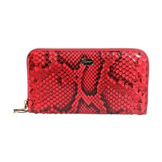 Dolce & Gabbana Wallets & Cardholders, female, Red, Size: ONE SIZE Red Python Zip Around Wallet