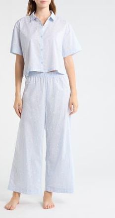 Abound Lightweight Cotton Pajamas in Blue Micro Ditsy at Nordstrom Rack, Size X-Small