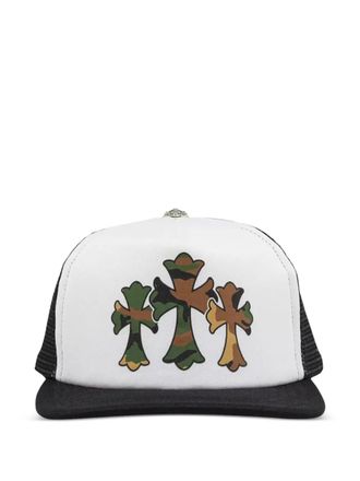 Chrome Hearts Triple Cross truckerpet - Wit