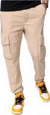 Zayne Paris Mens Cargo Joggers In Khaki
