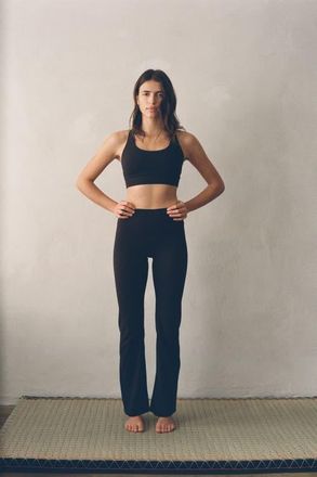 H&M Flared yoga leggings with softmove in Black at Nordstrom, Size Xx-Large