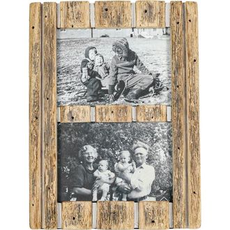 Foreside Home And Garden 5x7 Inch 2 Photo Striped Driftwood Collage Picture Frame Wood MDF & Glass in Brown at Nordstrom, Size Medium