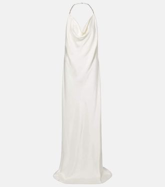 Stella McCartney Crystal-embellished satin gown