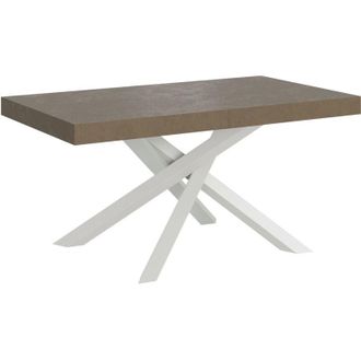 Itamoby Itamoby - Tavolo allungabile 160/264x90 cm Volantis tortora gambe bianche
