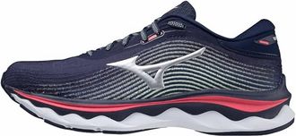 Mizuno Womens Wave Sky 5 Running Shoes In Navyblue/pink