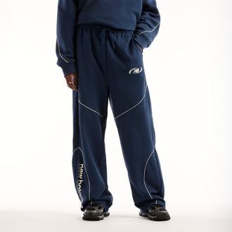 New Balance Uomo Trackside French Terry Pant in Blu, Maglia di Poliestere, Taglia 2XL