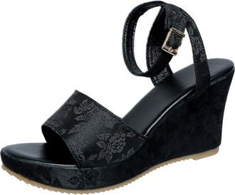 Generic Heeled Sandals Women Open Toe Platform Wedge Summer Dressy Sandals Wide Fit Evening Party Shoes