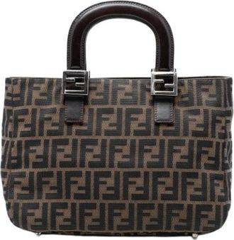 Fendi Pre-owned Handbags, female, Brown, Size: ONE SIZE Pre-owned Canvas Tote