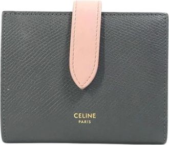 Celine Pre-owned Wallets, female, Gray, Size: ONE SIZE Pre-owned Leather Wallet