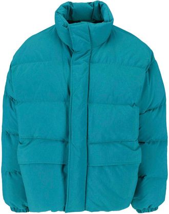 Jil Sander Boxy Cropped Padded Jacket with High Collar and Snap Buttons