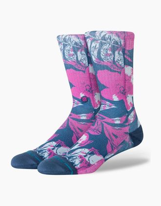 Stance Mens Stance Lihue Crew Socks - Pink - Size: 9.5/13/12.5/12/11.5/11/9/16/15.5/15/14.5/14/13.5/10.5/10