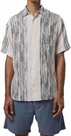 Nn.07 Jens Short Sleeve Shirt In White Stripe