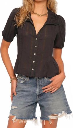 Heartloom Alpine Short Sleeve Blouse In Black