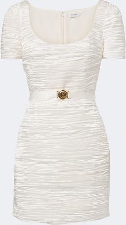 Versace Vestido corto Medusa de sat&eacute;n en mezcla de seda