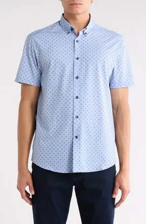 Brooklyn Brigade Polka Dot Short Sleeve Button-Up Shirt in Light Blue Grey at Nordstrom Rack, Size Xx-Large
