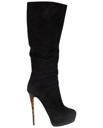 Giuseppe Zanotti Womens Suede Animal Print Heel Boot (Authentic Pre-Loved)