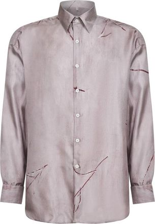 Costumein Printed Shirt - Heren - Casual Overhemden - Roze - XL - Denim - Overhemden